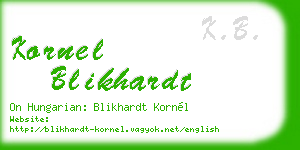 kornel blikhardt business card