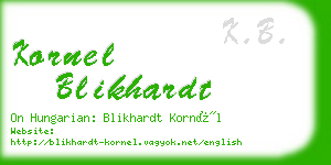 kornel blikhardt business card